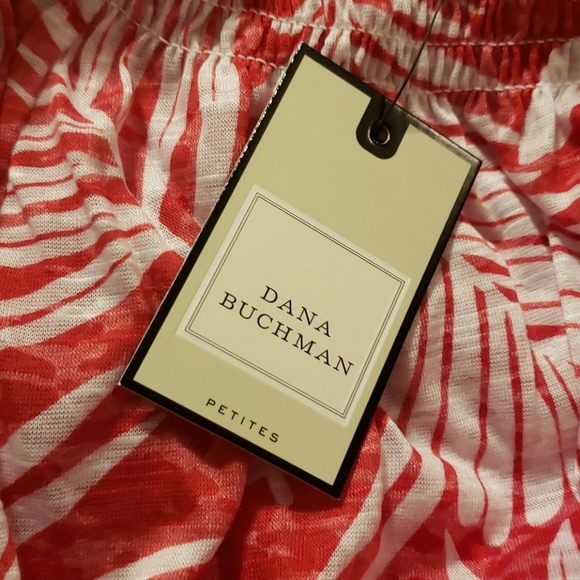 Dana Buchman petite print smocked burnout top - Picture 4 of 4